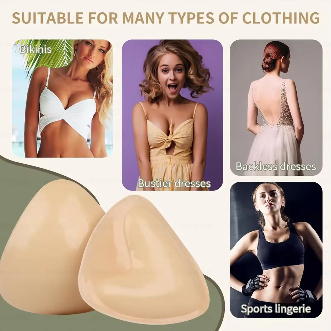 Women Triangle Nipple Cover Sticker Boost Inserts Bra Lift up Bra Pads Adhesive Cup Chest Patch Breast Invisible Bra Bikini Pad